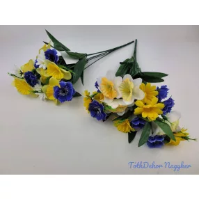 Tavaszi 7 ágú vegyes selyem csokor 38cm