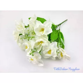 Nárcisz 6 ágú selyem csokor 33 cm - Fehér