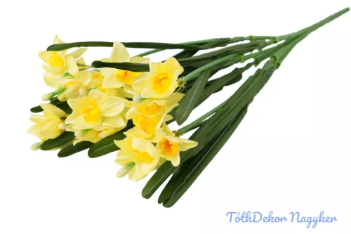 Nárcisz 7 ágú selyem csokor 60cm - Sárga