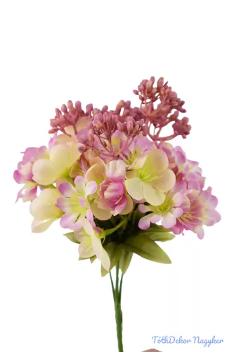 Tavaszi 5 ágú selyem csokor 28cm - Lila