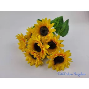 Napraforgó 7 ágú selyemvirág csokor 38 cm