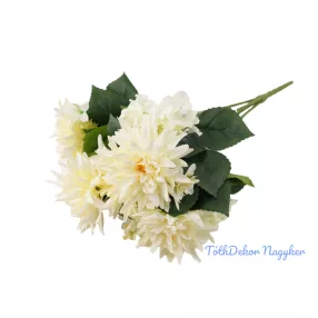 Dália-Hortenzia 15 ágú selyem csokor 61 cm - Krém