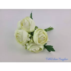 Boglárka 7 szálas kötegelt csokor 26 cm - Krém