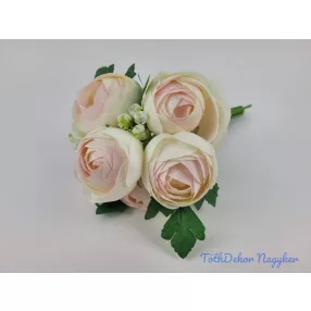   Boglárka 7 szálas kötegelt csokor 26 cm - Krém-Rózsaszín