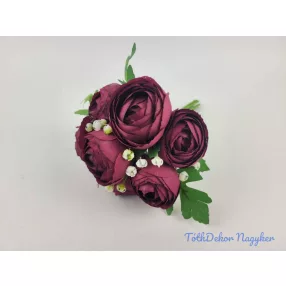 Boglárka 7 szálas kötegelt csokor 26 cm - Bordó
