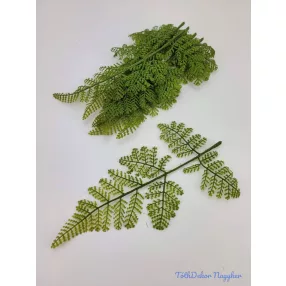   Páfrány gumis hatású mű díszítő levél 23 cm - Sötét Zöld