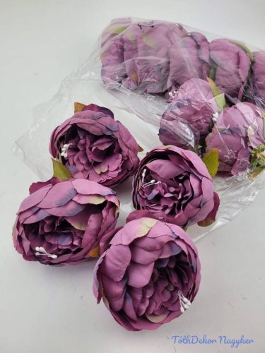 Peónia selyemvirág fej 9 cm - Mályva Foltos