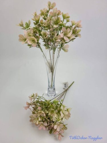 Apró virágos 5 ágú mű díszítő bokor 31 cm - Hamvas Rózsaszín