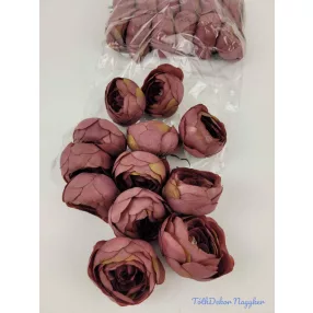 Boglárka selyemvirág fej 6 cm - Sötét Mályva
