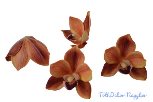 Polifoam orchidea fej 9,5cm - Narancs