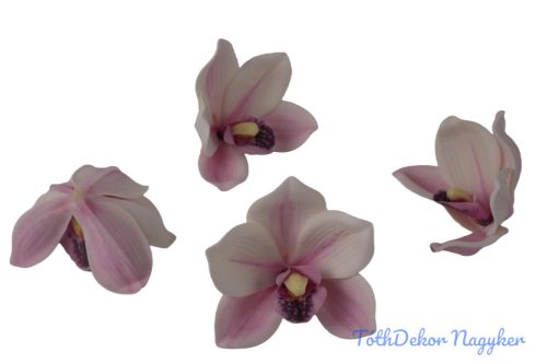 Polifoam orchidea fej 9,5cm - Krém-Rózsaszín