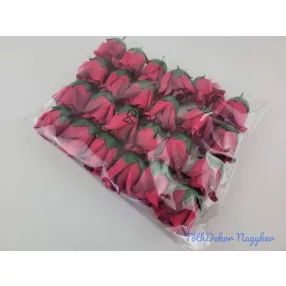 Bimbós rózsa selyemvirág fej M5,5 cm - Burgundi