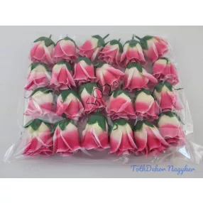 Bimbós rózsa selyemvirág fej M5,5 cm - Cirmos Pink