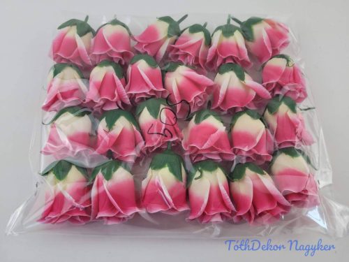 Bimbós rózsa selyemvirág fej M5,5 cm - Cirmos Pink