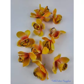 Orchidea polifoam fej 10 cm - Narancsos