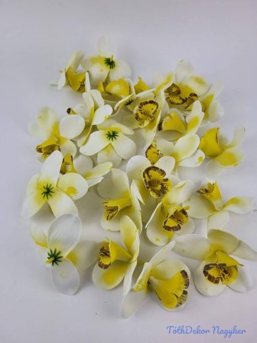 Orchidea polifoam fej 10 cm - Sárgás