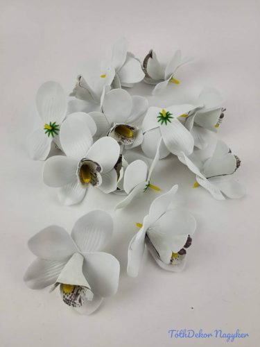 Orchidea polifoam fej 10 cm - Törtfehér