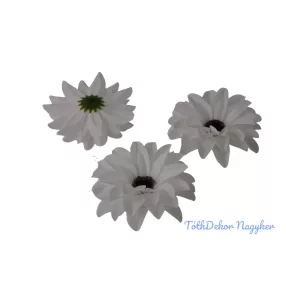 Dália selyemvirág fej D11-12cm - Fehér