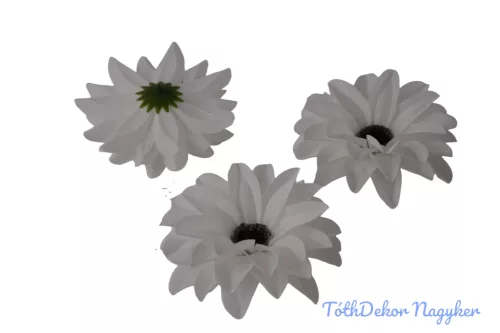Dália selyemvirág fej D11-12cm - Fehér