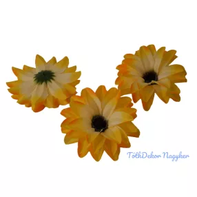 Dália selyemvirág fej D11-12cm - Napsárga