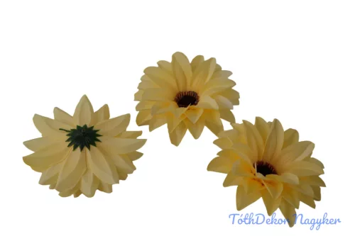 Dália selyemvirág fej D11-12cm - Vaj