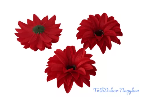 Dália selyemvirág fej D11-12cm - Piros