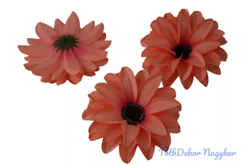 Dália selyemvirág fej D11-12cm - Korall