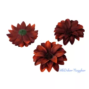 Dália selyemvirág fej D11-12cm - Bordós Barna