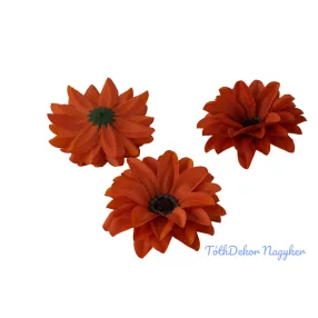 Dália selyemvirág fej D11-12cm - Sötét Narancs