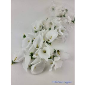 Kála selyemvirág fej 6,5 cm - Fehér