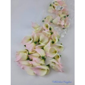 Kála selyemvirág fej 6,5 cm - Krém-Rózsaszín