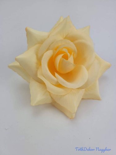 Nyílt rózsa selyemvirág fej 11 cm - Halvány Barack