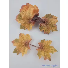 Őszi levélpár 17x9cm - Zöldes Sárga-Barnuló
