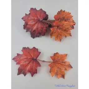 Őszi levélpár 17x9cm - Vörös-Narancs