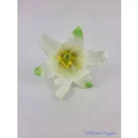 Liliom fej 13 cm - Törtfehér-Zöldes
