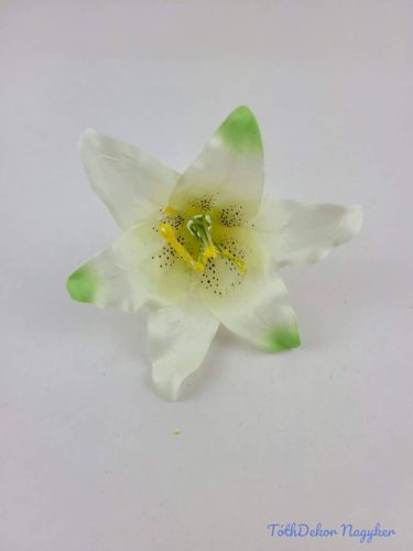 Liliom fej 13 cm - Törtfehér-Zöldes