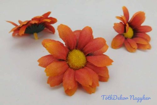 Margaréta selyemvirág fej 6 cm - Őszi Narancs