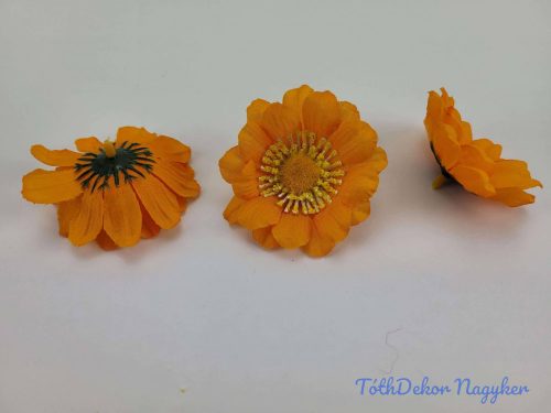 Margaréta selyemvirág fej 7 cm - Halvány Narancs