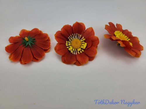 Margaréta selyemvirág fej 7 cm - Őszi Narancs