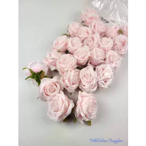 Rózsa selyemvirág fej 6 cm - Babarózsaszín 600