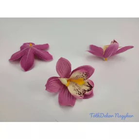 Orchidea selyemvirág fej 9 cm - Mályva