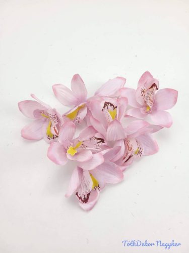 Orchidea selyemvirág fej 9 cm - Halvány mályva