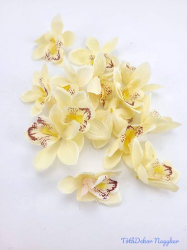 Orchidea selyemvirág fej 9 cm - Vaj