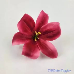 Liliom selyemvirág fej 13 cm - Burgundi