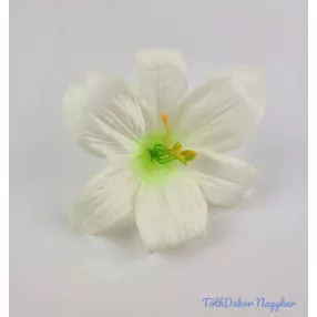 Liliom selyemvirág fej 13 cm - Krémes Zöld