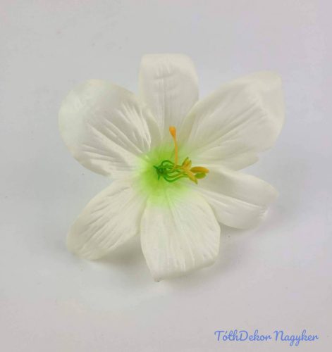 Liliom selyemvirág fej 13 cm - Krémes Zöld