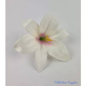 Liliom selyemvirág fej 13 cm - Krém-Rózsaszín