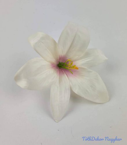 Liliom selyemvirág fej 13 cm - Krém-Rózsaszín