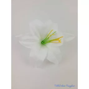 Liliom selyemvirág fej 11 cm - Fehér