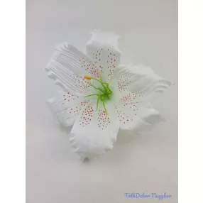Liliom selyemvirág fej D16cm - Fehér